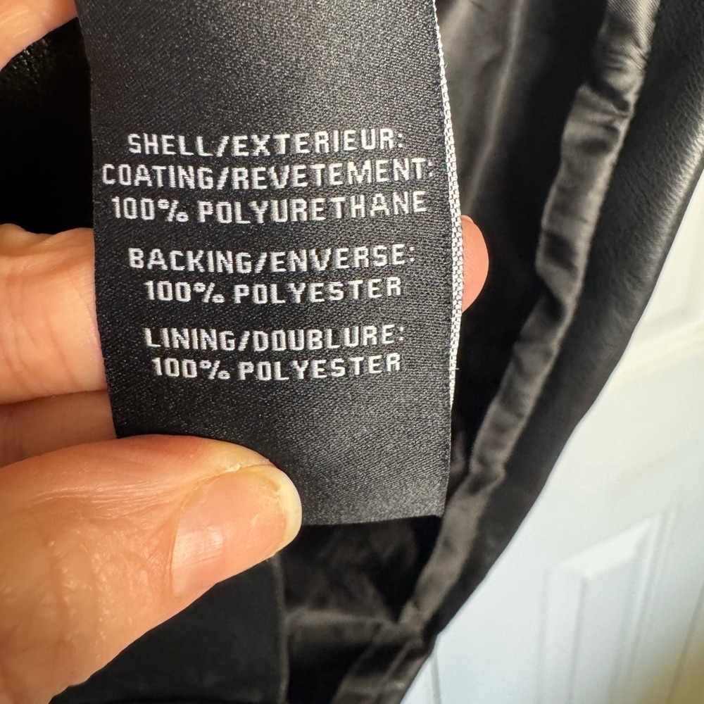 7 For All Mankind-Black Leather Mini Skort - Picture 6 of 6